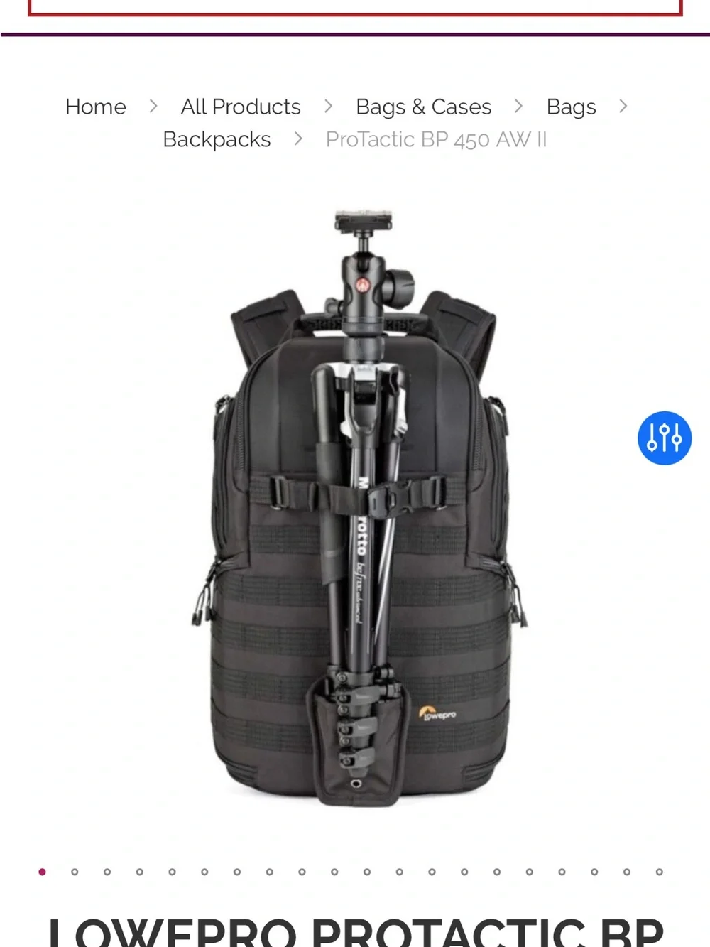 Lowepro Protactic Black Camera Backpack BP450 AWII